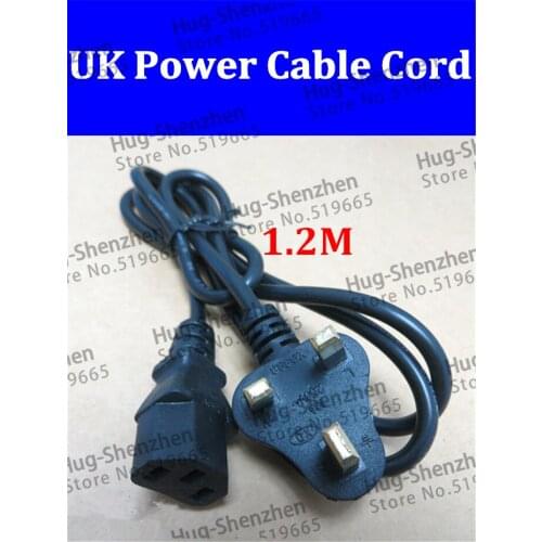 China wholesale 5pcs 1.2M UK plug power cord cable for computer host ,printer and projector with free shipping