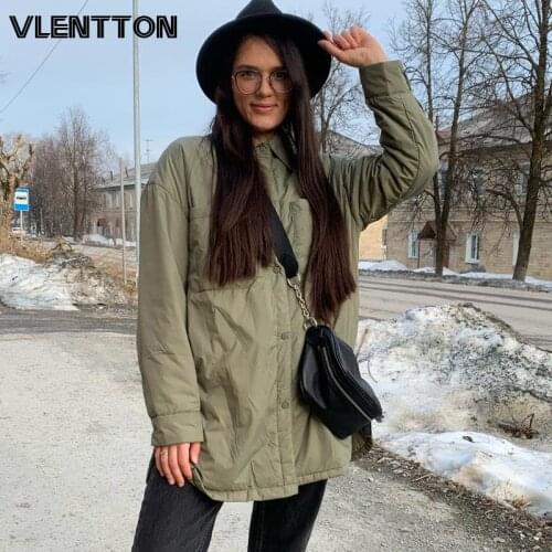 New Autumn Winter Women Warm Oversize Light Parka Jacket Coat Vintage Khaki Cotton Outwear Female Casual Loose Long Overcoats