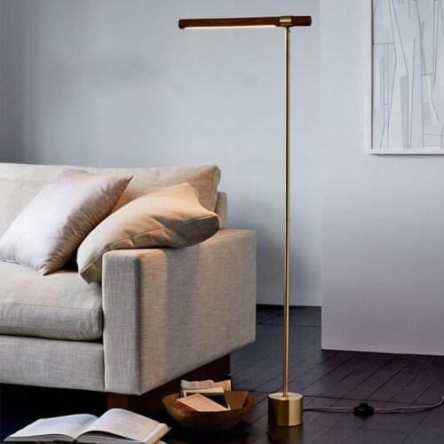 Nordic Minimalist Wood Grain Cylindrical Floor Lamp Post-Modern Light Luxury Bedroom Creative Living Room Vertical Lighting