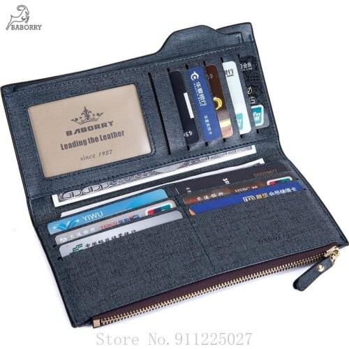 Fashion Mens Long Wallet Multi-function Zipper Clutch Top Quality PU Leather Purse Driving License Card Holders Handbag