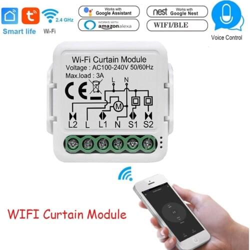 Smart Life WiFi Bluetooth Dual Mode Curtain Switch Module Voice APP Control Compatible With Tuya Alexa And Google Smart Home