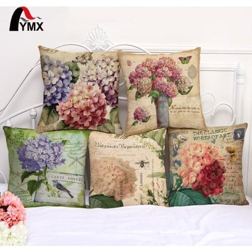 Retro European Style Cushion Cover Cotton and Linen Sofa Decorative Throw Pillow Case Pendant Window Decorative Pillowcase