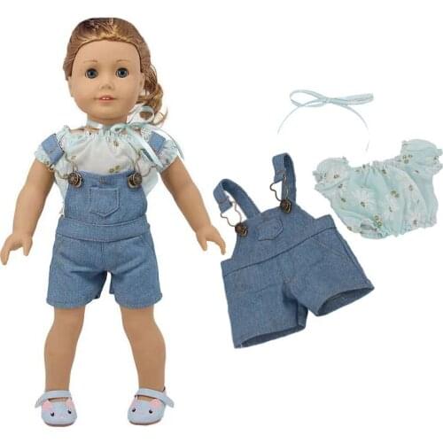 New Denim suit Fit For American Girl Doll 18 Inch Doll Clothes , Shoes are not included