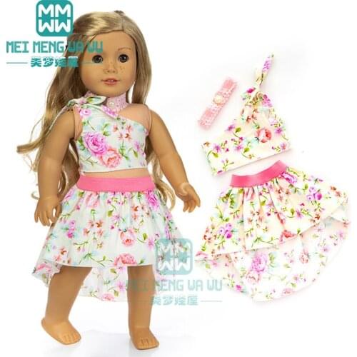 Clothes for doll fit 45cm American doll accessories Off-the-shoulder princess dress, sequined princess dress
