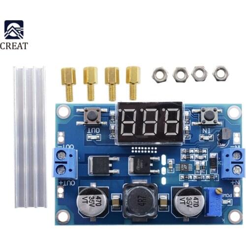 LTC1871 Boost Step Up Module Power Supply LED Voltmeter Digital Red LED Display Board DC-DC 100W 3-35V 12V to 3.5-35V Heat Sink
