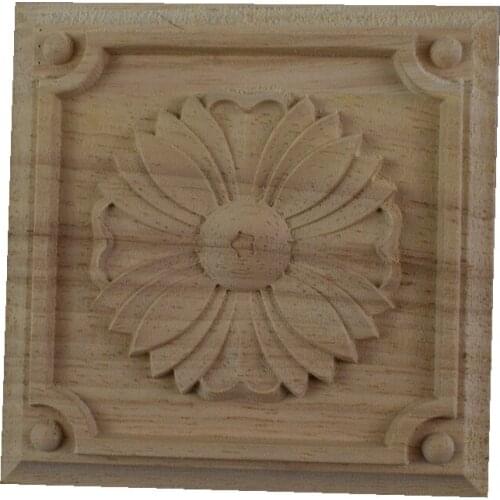 Woodcarving Corner Decal Carving European Solid Floral Pattern Patch Furniture Door Flower Background Wall Cupboard Decoration