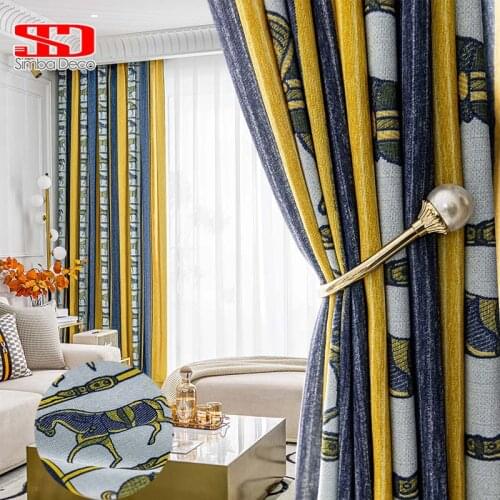 Modern Printing Curtains For Living Room Cortinas for Kids Window Treatments Deroction Animal Fabric Drapes House Product
