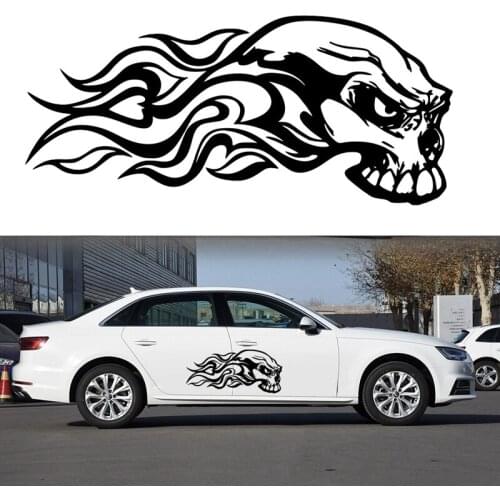 2Pcs Car Side Skirt Sticker Stylish Flame Image Car Side Door Body Vinyl Film Stickers Universal DIY Styling