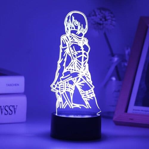 3D Led Night Indoor Childrens Lights Anime Attack On Titan Figure For Home Room Decor Usb Table Lamp Hunter X Illumi Kid Gift