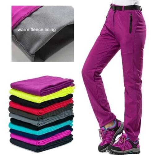 Softshell Fleece Pants Women Hiking Trekking Fishing Camping Thermal Trousers Waterproof Windproof Outdoor Cargo Tactical Pants