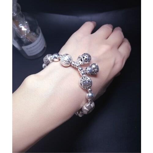 990 silver original new personality 925 sterling silver bracelet female fashion wild high-end jewelry bracelet