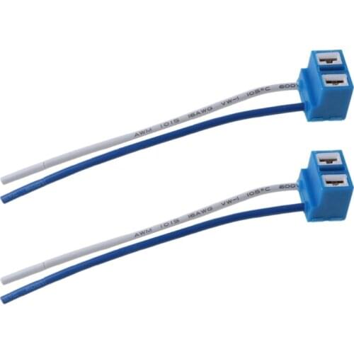 2pcs H7 Connector Female Ceramic Sockets Auto Car Bulb Lamp Adaptor With Wire