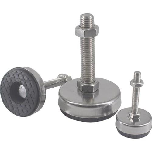 2pcs Adjustable Foot Cups Stainless Steel Base 43mm/54mm Heavy Loading Leveling Foot M8/M10/M12 Thread Articulated Feet