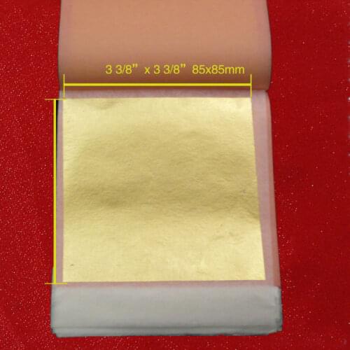 25 sheets per booklet 8.5X8.5cm transfer Gold Leaf Genuine gold foil sheet 24k Edible Gold Leaf free shipping