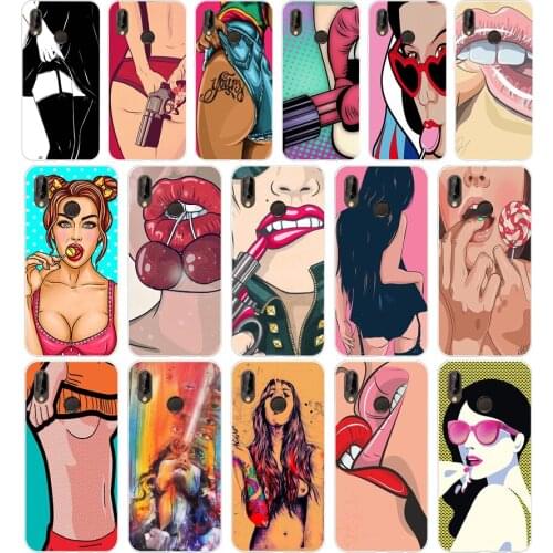 267H hot flirt sexy girl Cover Soft Silicone Tpu Cover Case for huawei p 20 lite pro y6 2017 mate 10 lite