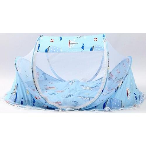 LISM 3pcs Travel portable Baby Netting Bedding Crib Mat Pad Cover Foldable Baby Mosquito Nets Tent Bed Mattress Pillow