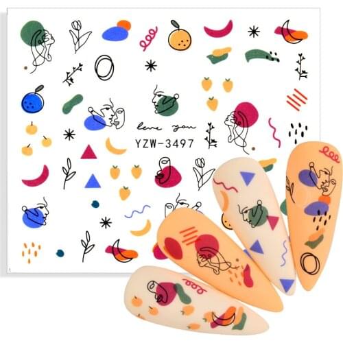 3D Cute Fruit Stickers for Nails Banana Strawberry Orange Decals Slider on Nail Art Decor DIY Decorations For Manicure