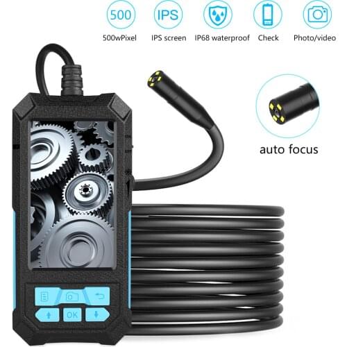 4.5'' Colorful IPS Screen Display Industrial Endoscopy Borescope Inspection Camera Auto-focus Built-in 4 Dimmable Adjustable LED