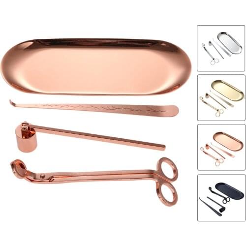 4pcs/set Candle Accessory Candle Wick Trimmer Candle Wick Dipper Candle Snuffer Storage Tray Candle Care Repair Tool Home Decor