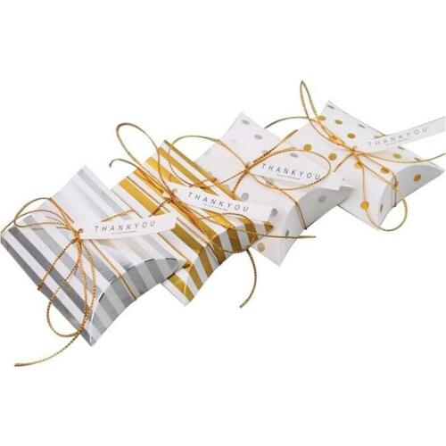 50pcs Pillow Shaped Kraft Paper Box DIY Candy Box Wedding Favor Gift Pie Bags Eco Friendly Packaging Gift Boxes Party Favor Box