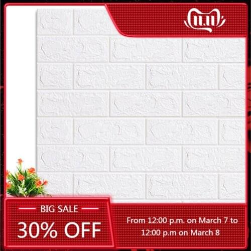 70*77cm 3D Brick Wall Stickers Self-adhesive Panel Decal Wallpaper for TV Walls Sofa Background Wall Decor