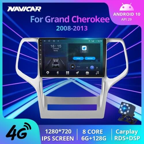 NAVICAR 2Din Android10.0 Car Radio For Jeep Grand Cherokee WK2 2008-2013 Stereo Receiver GPS Navigation Auto Radio Car Receiver
