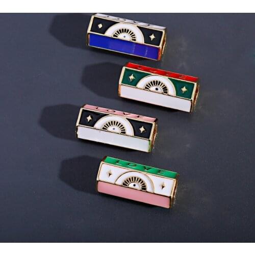 Lucky Eye Beads Love Bohemian Long Cylindrical Metal Pendant Handicraft Accessories Necklace DIY Beads For Jewelry Making 2021