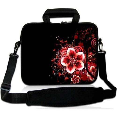 Red Flower Laptop Sleeve Bag For MacBook Dell Acer Lenovo Asus 13.3 14 15 15.6 16 17 Notebook Case Cover Shoulder Bag Briefcase