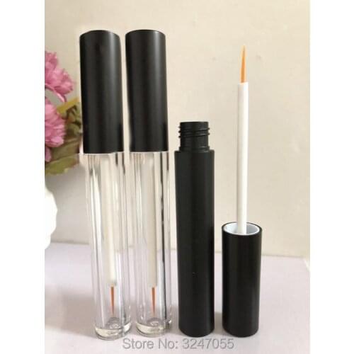 5ML 50pcs/lot Black Empty Classic Eyeliner Bottle, DIY Plastic Eyeliner Growth Liquid Refillable Tube, Professional Makeup Tools