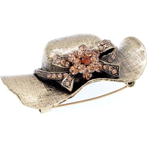 CINDY XIANG 3 Colors Available Rhinestone Hat Brooches For Women Vintage Fashion Accessories Summer Design Good Gift New