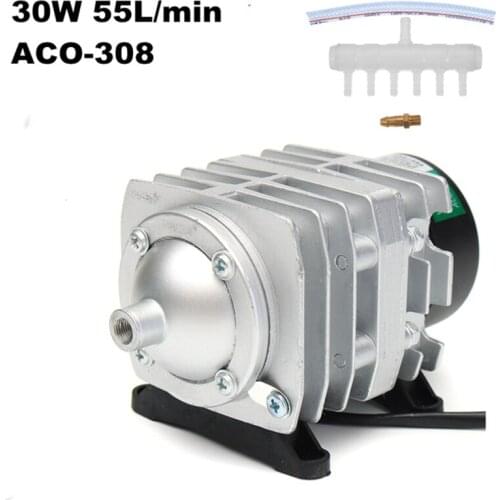 45W 70L/min HAILEA Electromagnetic Air Compressor Fish Tank Oxygen Air Pump Hydroponics 6 Way Air Aerator Pump