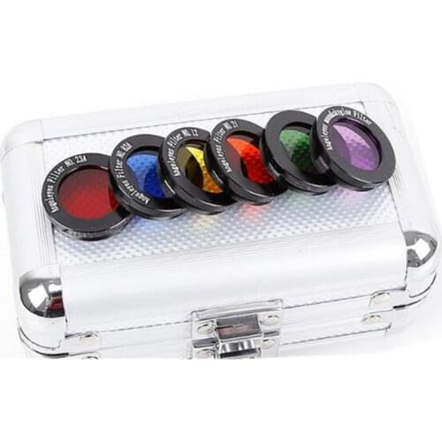 Angeleyes 1.25 Inches 31.7mm 6 Colors Nebula Moon Nebula Filter Lens Astronomical Telescope Moon Filter Aluminum Case