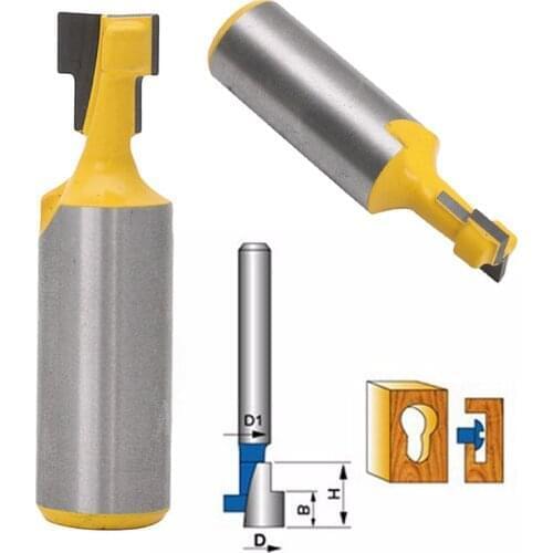 1pc T-Slot Steel Handle Router Bit 1/2'' Shank 3/8'' Milling Cutter For Woodworking Tool