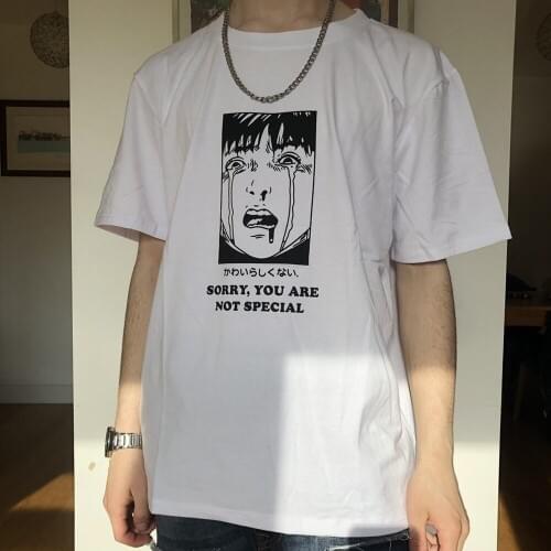 Sorry You Are Not Special T-shirt Women Unisex Anime 90s Harajuku Style Oversized Street Casual Loose Manga Tee