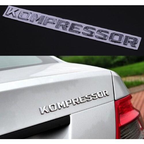 JEAZEA 1Pc For Mercedes Benz Kompressor Emblem Rear Trunk Badge Lettering Chrome Logo Stickers CLK SLK SL CLS ML A B C S R Class