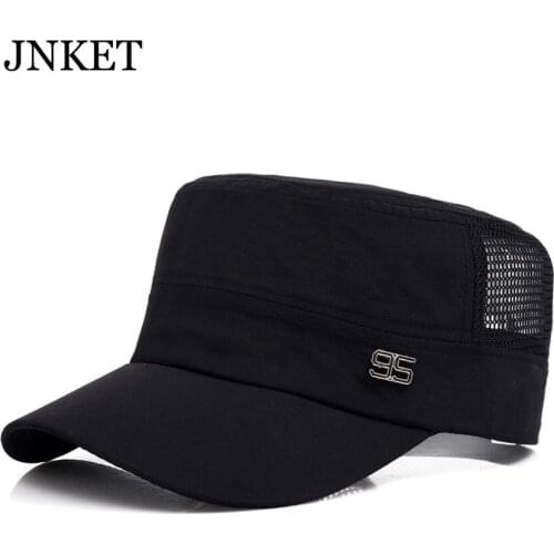 JNKET New Quick-drying Flat Cap Men Army Cap Breathable Mesh Hat Outdoor Sports Cap Sunhat Summer Hat Casquette