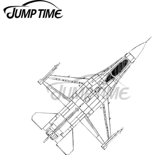 JumpTime 13 x 7cm For F16 Fighter Aircraft Decal Camper VAN Refrigerator Car Stickers Windows Personality Bumper Vinyl Car Wrap