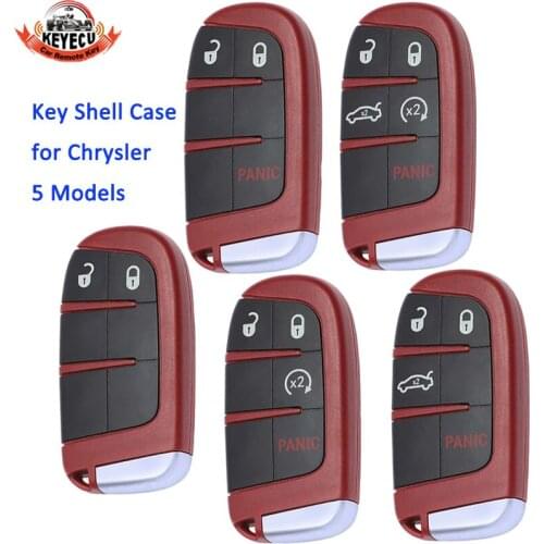 KEYECU for Dodge Challenger Charger Dart Durango for Chrysler 300 2011 2012-2019 2/ 3/ 4/ 5 Button Remote Car Key Shell Case