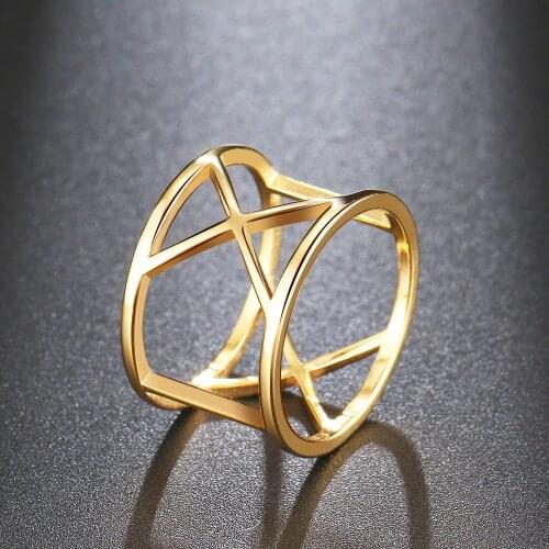 Stainless Steel Rings Simple Cross Fashion Classic Style Gold Silver Color Ring For Women Men Jewelry Party Friends Gifts NEW