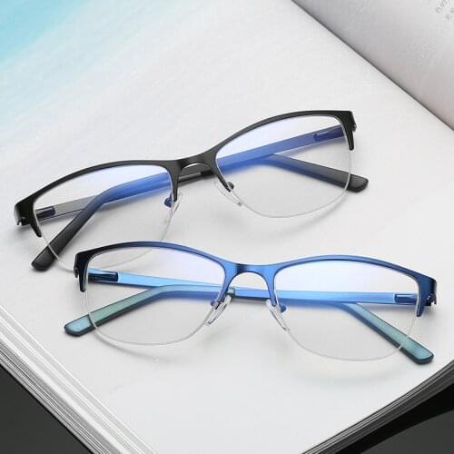 Red Metal Trend Flat Mirror Mens and Womens Glasses Fashion Business Frame Can Be Equipped with Myopia Glasses