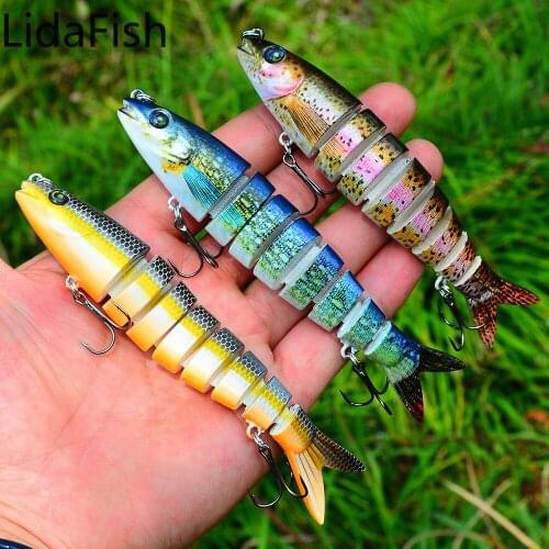 Lidafish 13.5cm 19g Sinking Wobblers Fishing Lures 8 Segments Crankbait Swimbait Hard Artificial Bait For Pike Fishing Lure