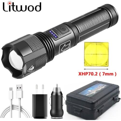 Zoomable XHP70.2 4-core High Quality Tactical Led Flashlight Power By 18650 AAA Battery Usb Rechargeable Torch XHP50.2 Lantern