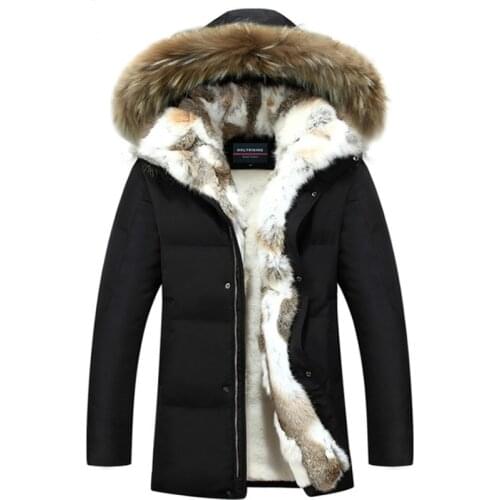 Men and Women Thick Down Jacket 2018 Winter Warm Waterproof Big Raccoon Fur Collar Fit -30 degrees S-5XL size 18640-5