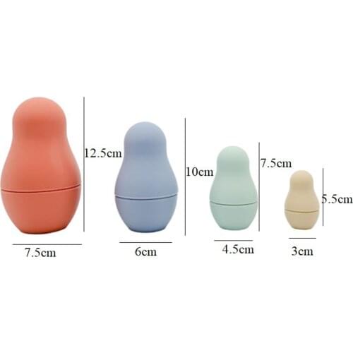 Soft Silicone Russian Nesting Doll Toy Matryoshka Doll Educational Toy Montessori Toys Desktop Ornament
