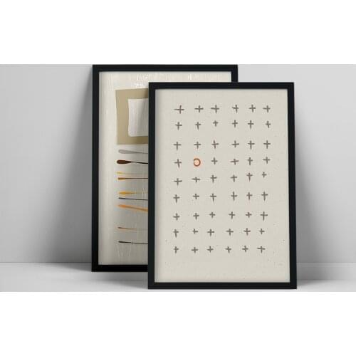 Set of 2 Abstract Geometric Prints, Mid Century Modern Poster, Minimalistic Beige Wall Art Print, Modern Neutral Artwork, Scandi