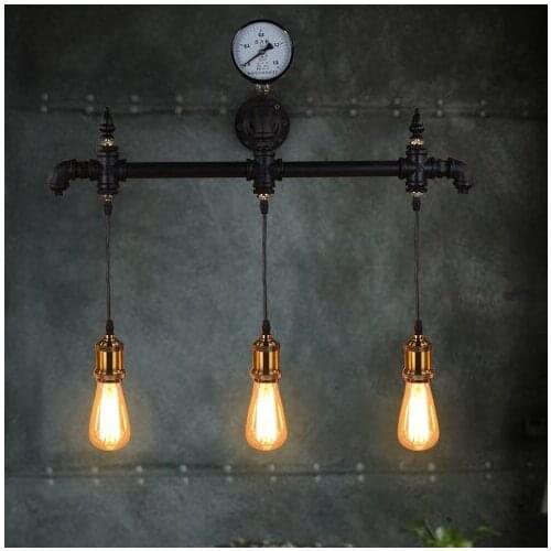 Nordic Loft Style Industrial Water Pipe Lamp Vintage Wall Light For Home Antique Bedside Edison Wall Sconce Indoor Lighting