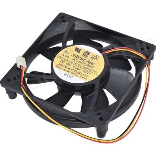 New For SCUDM12B4P 12V 0.38A 4.5W 12CM 12025 120 * 120 * 25MM 3 Wires Cooling Fan