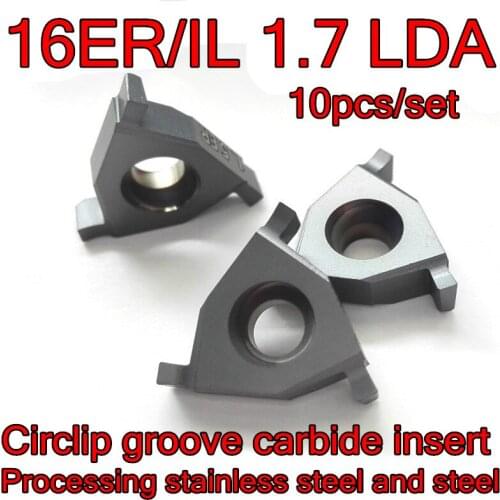 16ER/IL 1.7 LDA 10pcs/set CNC Shallow slot Circlip groove carbide insert Processing: stainless steel, alloy steel, etc