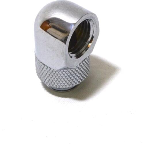 Black Silver G1/4'' Thread 90 Degree Rotary Fitting Adapter Rotating Water Cooling System Adaptors