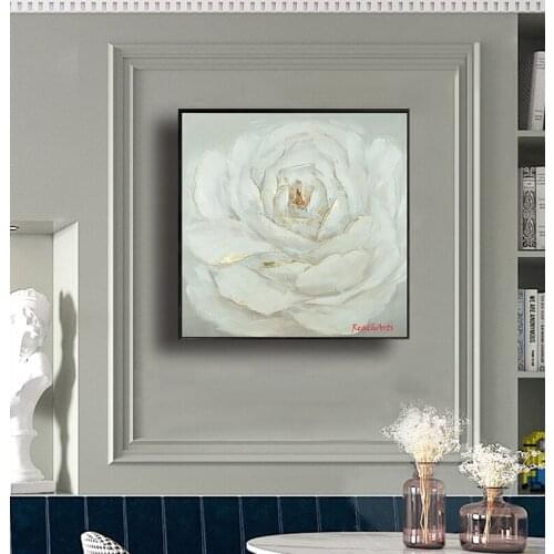 Home Decoration Items Handmade Oil Painting Floral Modern Golden Leaf Interior Accessories For LivingRoom Square Large Size Hot